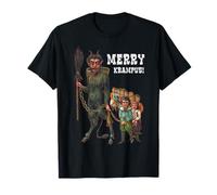Vintage Krampus Creepy Christmas Holiday Merry Krampus Camiseta