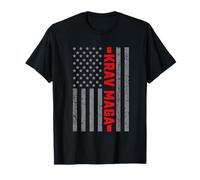 Vintage Krav Maga Bandera Americana MMA Trainer para Hombres Camiseta