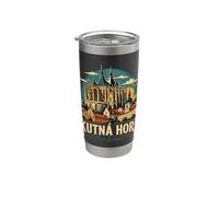 Vintage Kutna Hora República Checa Viaje Monumento Regalo Vaso térmico de acero inoxidable de doble pared