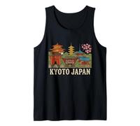 Vintage Kyoto Japón Viaje Souvenir Monumento Turista Regalo Camiseta sin Mangas
