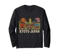 Vintage Kyoto Japón Viaje Souvenir Monumento Turista Regalo Manga Larga