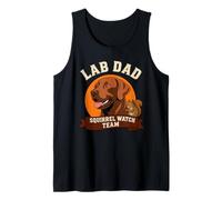 Vintage Lab Dad Squirrel Watch Team Lab Dog para Hombre Camiseta sin Mangas