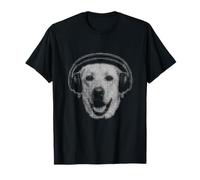 Vintage Labrador Retriever Perro Auriculares Semitono Retro Camiseta