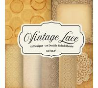 Vintage Lace Doily Paper Pad for Scrapbooking: 12 Delicate Pattern Double-Sided Designs on 8.5"x8.5" Sheets: Heirloom-quality craft paper for ... card making and creative DIY projects
