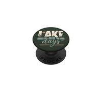 Vintage Lake Days Cabina Fin de Semana Lakeside Humor PopSockets PopGrip Adhesivo