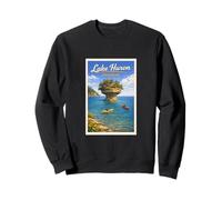 Vintage Lake Huron Nabo Rock Michigan MI Arte Grandes Lagos Sudadera