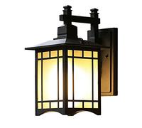Vintage Lámpara exterior de pared, lámpara exterior con 1 bombilla, lámpara de pared de Aluminio fundido, color: negro,versión: E27/220 V / Max 60 vatios, IP44,patio y alumbrado de jardín balcón