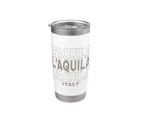 Vintage L'Aquila Italia Vaso térmico de acero inoxidable de doble pared