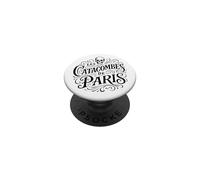 Vintage Las Catacumbas de París Negro Print PopSockets PopGrip Adhesivo