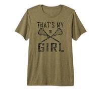 Vintage LAX Que Es Mi Chica Lacrosse Mamá #3 Camiseta Premium