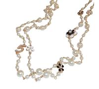 Vintage Layered Pearl Necklace For Women - Costume Jewelry Elegant Sweater Chain With Imitation Pearls Fashion Accessory | Classic Elegance Enhancement, Lightweight Comfort Design, Versatile Styling