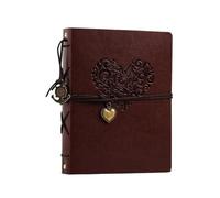 Vintage Leather Scrapbook Photo Album Wedding Guest DIY Memories Book Refillable Black Pages Gift Home Decorations(Color1)