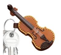 Vintage Leather Violin Keychain | Violin Pendant Keyring | Musical Instrument Keychain | Music Lover Keyring | Violin Bag Pendant Durable Material Leather For Music With A Realistic Key Ring