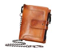 Vintage Leather Wallet, Anti-Theft Wallet, Male Credit Wallet, Leather Wallet Chain, Cowhide Wallet For Men, Zipper Buckle Wallet, Card Slots Wallet, Leather Wallet Money, Wallet With Chain, Stylish L