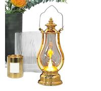 Vintage LED Oil Lamp - Battery Operated Electric Candle Lantern | Retro Flameless Decorative Warm Ambient Table Centerpiece Classic Lighting Decor for Patio, Bedroom, Camping