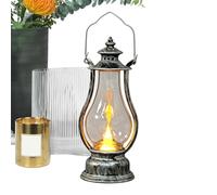 Vintage LED Oil Lamp - Battery Operated Electric Candle Lantern | Retro Flameless Decorative Warm Ambient Table Centerpiece Classic Lighting Decor for Patio, Bedroom, Camping