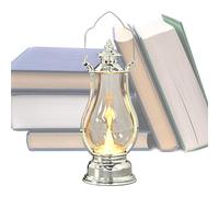 Vintage LED Oil Lamp - Battery Operated Electric Candle Lantern | Retro Flameless Decorative Warm Ambient Table Centerpiece Classic Lighting Decor for Patio, Bedroom, Camping