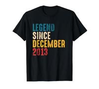 Vintage Legend Since December 2013-8th Birthday Boys Girls Camiseta gráfica económica, Hombre, Negro, XL