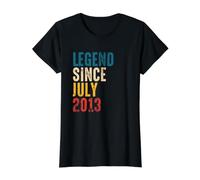 Vintage Legend Since July 2013-8th Birthday Boys Girls Camiseta gráfica económica, Mujer, Negro, M