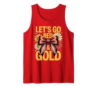 Vintage Let's GO Red Gold Field Day Summer Camp Competición Camiseta sin Mangas