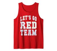 Vintage Let's GO Red Team Spirit Week War Game Day Summer Camiseta sin Mangas