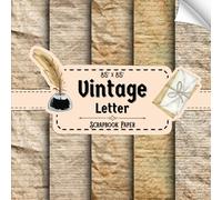 Vintage Letter Scrapbook Paper: 20 Double Sided Sheets, Handwriting Designs for Wrapping, DIY Projects, Collage, Origami, & More