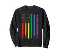 Vintage LGBT Gay Pride Month American Flag Rainbow Sudadera