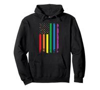 Vintage LGBT Gay Pride Month American Flag Rainbow Sudadera con Capucha