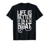 Vintage Life is Better on A Boat - Camiseta de regalo para vela y pesca Camiseta