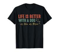 Vintage Life Is Better with A Dog Or Two Or Three Camiseta