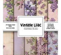 Vintage Lilac Scrapbook Paper: Decorative double sided craft paper lilac flower themed for scrapbooking, card making, junk journal