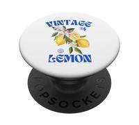 Vintage Limón Fruta Botánico Retro Italiano Verano Foodie PopSockets PopGrip Adhesivo