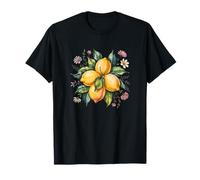 Vintage Limones y Flores Acuarela Fruta Arte Camiseta