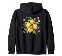 Vintage Limones y Flores Acuarela Fruta Arte Sudadera con Capucha