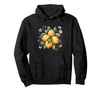 Vintage Limones y Flores Acuarela Fruta Arte Sudadera con Capucha