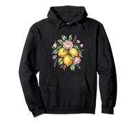 Vintage Limones y Flores Acuarela Fruta Arte Sudadera con Capucha