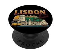 Vintage Lisboa Portugal Travel Souvenir City Turista Regalo PopSockets PopGrip Adhesivo