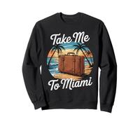 Vintage Llévame a Miami Beach Vacaciones Viajes Florida Sudadera