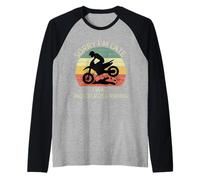 Vintage Lo siento, llego tarde, estaba montando motocross retro Camiseta Manga Raglan