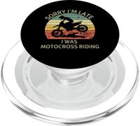 Vintage Lo siento, llego tarde, estaba montando motocross retro PopSockets PopGrip para MagSafe