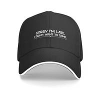 Vintage: Lo Siento, llego Tarde. Yo no quería Venir. Gorra de béisbol Salida a la Playa de Moda Hip Hop para Hombre Mujer Cool
