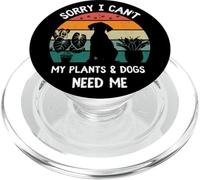 Vintage Lo Siento, no Puedo, mis Perros y Plantas me Necesitan Amante de los Perros PopSockets PopGrip para MagSafe