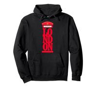 Vintage London Red Telephone Illustration Graphic Design Sudadera con Capucha