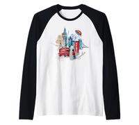 Vintage London tee Shirts, London Vibes, London Landmarks Camiseta Manga Raglan