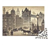 Vintage Londres Calle 1000 Piezas Cartón Extra Grueso Paquete De Rompecabezas para Adultos Niños Juego Desafiante Decoración De Paredes 38x26cm/1000pcs