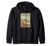Vintage Londres Inglaterra Travel Souvenir Landmark Turista Regalo Sudadera con Capucha