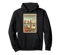 Vintage Londres Inglaterra Travel Souvenir Landmark Turista Regalo Sudadera con Capucha