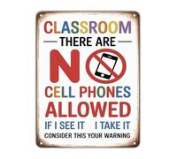 Vintage Look Metal Plaque Cell Phone Ban Notice For Teen Bedroom Dorm Home Office Digital Detox Decor Tin Sign 8 X 12 inch