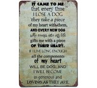 Vintage Lost Dog Memorial Tin Sign Wall-Art 12x8 Inch