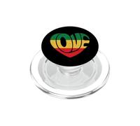 Vintage Love Heart Reggae Colores Diseño Gráfico Desgastado PopSockets PopGrip para MagSafe
